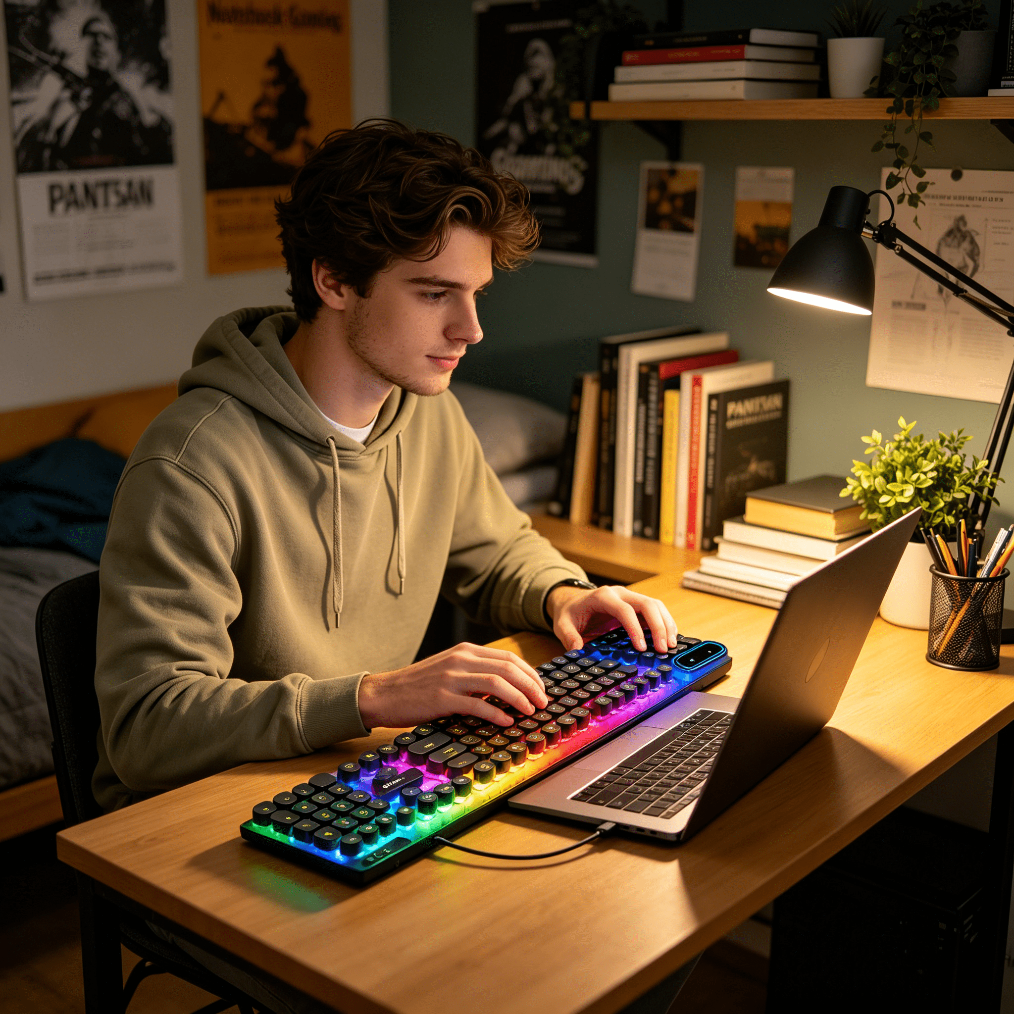 GJX 2026 New 104 Key Rgb Backlit Floating Key Mechanical Feel Desktop Computer Notebook Gaming Keyboard for Pc,Laptop,Office,Home,Gaming