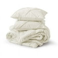 thumbnail image 2 of Peace Nest 3 Piece Pintuck Pinch Pleat Comforter Set, Bedding Set for All Season Cream - Twin, 2 of 5