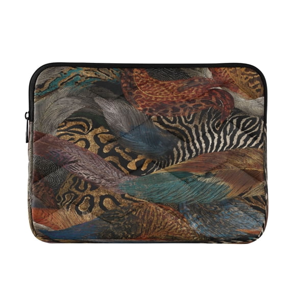 Quilted Laptop Sleeve for 13-16 Inch Laptops Protective Laptop Case Cover Lightweight Travel & Office Essentials Swirling Leopard and Zebra Pattern