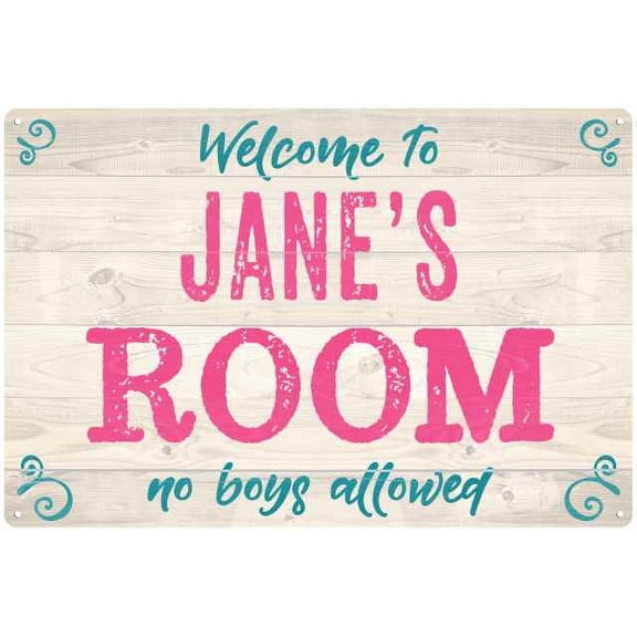 JANE'S Room Kids Bedroom Sign 8x12 Metal Sign 208120089282