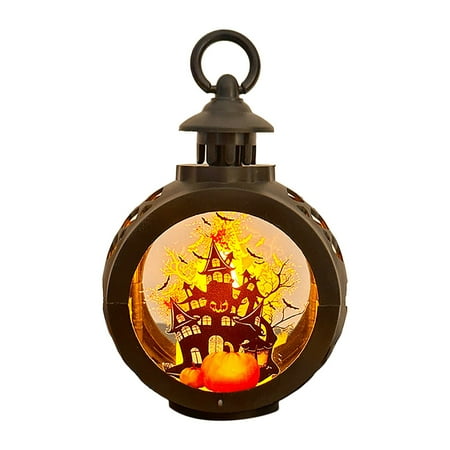 

ZHENYANGli Halloween Pumpkin Retro Handheld Small Wind Light LED Nightlight Candle Desk Lamp Holiday