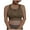 Brown, variant on Women's Sport Bra Breathable Front Zipper High Impact Workout Bras Wireless Cami Bralettes Plus Size
