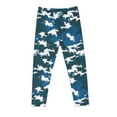 thumbnail image 5 of Baby Girls' and Toddler Pull On Linen Pants Full Length Pants Girls Camouflage Printed Pants High Waist Stretchy Soft Tights Kids Summer Leggings for School Wearing Blue 7 Years, 5 of 5