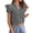 Black & White, variant on Women'S Casual Plaid Frill V Neck Half Button Layered Flutter Sleeve Blouse Red & White XL