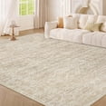 thumbnail image 5 of Washable Rug 5x7 Area Rugs: Modern Geometric Rugs For Living Room Non Slip Soft Low Pile Moroccan Indoor Carpet Bedroom Dining Home Office (beige  5'x7'), 5 of 8