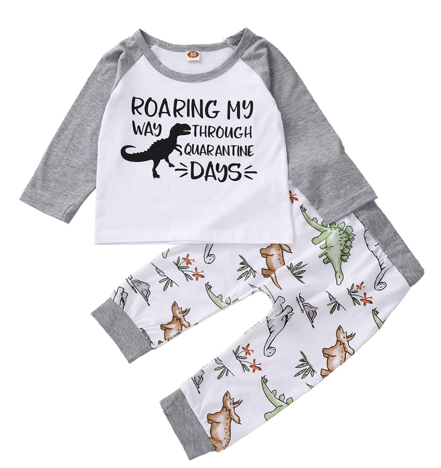 YOUNGER TREE Kids Baby Little Boys Girls Pajamas Set Dinosaurs Print 100% Cotton Pjs Outfits