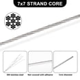 thumbnail image 4 of Cable de acero inoxidable 304 de 100 m (328 pies) de largo, calibre 1/24, con 50 abrazaderas rectangulares de aluminio para decoración de fiestas. tendedero., 4 of 9