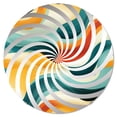 thumbnail image 2 of Designart "Reviving Waves in a Modern Way I" Midcentury Vortex Round Wall Mirror - Oval Printed Decorative Mirror - Multiple Color Options, 2 of 5