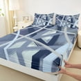 thumbnail image 3 of Castle Fairy Gradient Stripes Twin Sheet Sets,Abstract Watercolor Lines Bedding, 3 of 7