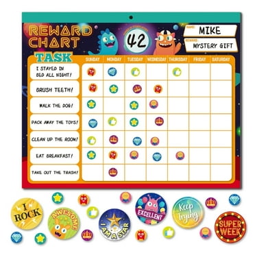 Milue Magnetic Reward Chart Encourages Good Behaviour with 2328 Stickers