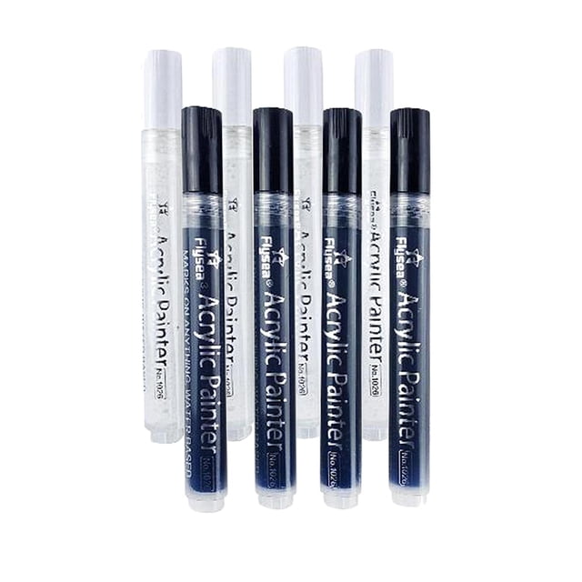 simhoa 6pcs Drawing Permanent Markers Pen for Black Paper Card Making Wood Scrapbooking 8pcs
