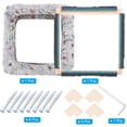 thumbnail image 3 of Uxcell 9.8" x 9.8" Punch Needle Frame, Beech Wood Square Rug Hooking Frame, Dark Blue, 3 of 7