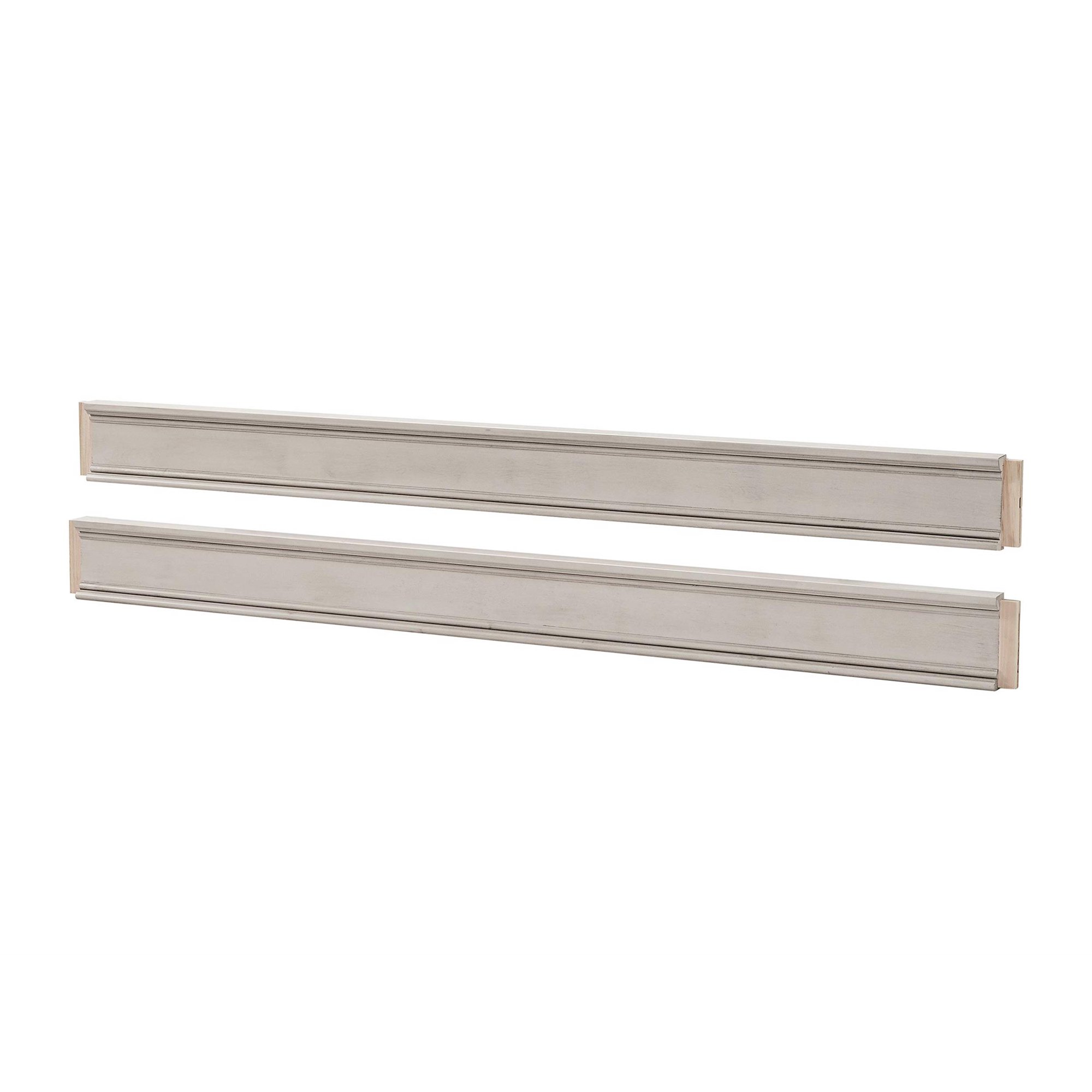 Pemberly Row Transitional Wood Full Size Platform Bedrails - Lace Beige