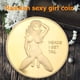 thumbnail image 5 of Decoración Regalos de colección de recuerdo de moneda conmemorativa chapada en oro de mujer Sexy rusa Tmvgtek Original, 5 of 9