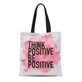 thumbnail image 1 of NUDECOR Sac en Toile Réutilisable Sac de Courses Rose Attitude Think Positive Be Speaking Typographique Vie Énergie Saine, 1 of 1