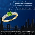thumbnail image 2 of Gem Stone King 14K Two Tone Gold Green Peridot and Lab Grown Diamond Engagement Ring for Women | 1.63 Cttw | Princess 5MM | Gemstone August Birthstone | Size 8, 2 of 6