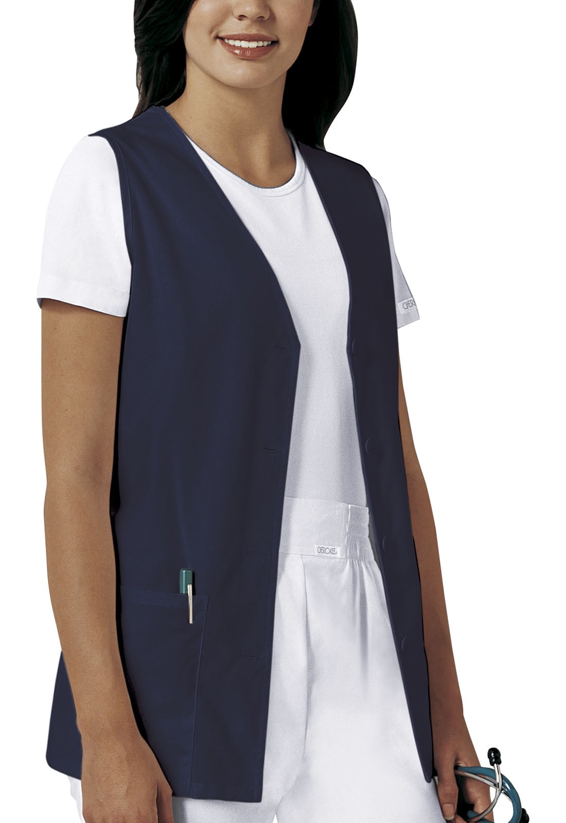 Cherokee Workwear Professionals Women's Scrubs Vest Button Front 1602