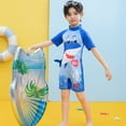 thumbnail image 6 of Boys Swimsuits Size 9-10 Cartoon Dinosaur Prints Bathing Suit Set Short Sleeve Shirts Shorts Hat 19 PC Rash Guard Sunsuit Boy Swimming Suits Kids Swimwear Sets A01 Blue 9-10 Years, 6 of 6
