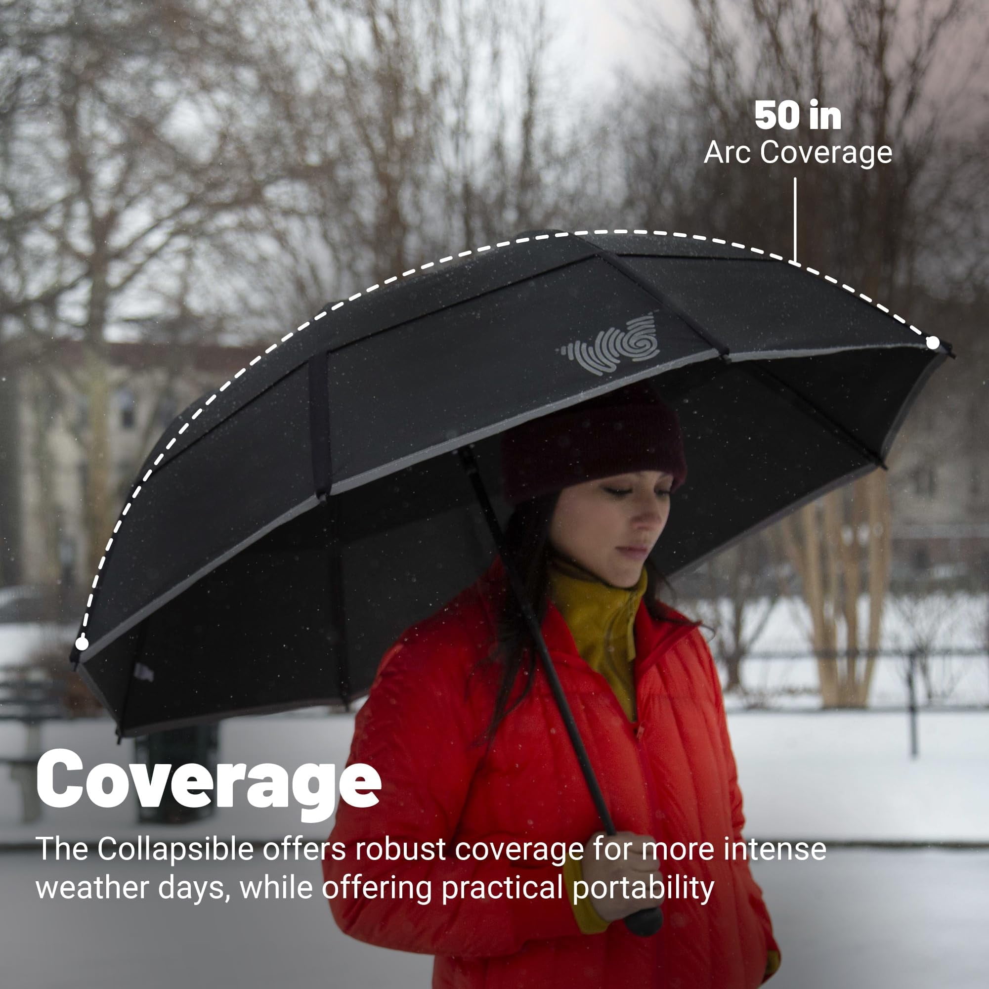 Weatherman Umbrella - Collapsible Umbrella - Windproof Umbrella Resists Up to 55 MPH Winds (Sage)