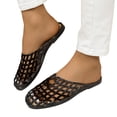 thumbnail image 6 of HOWPAY Summer Sandals Women Non- Flats Mesh Hollow Closed Toe on Slides Casual Comfortable Sandals Summer Beach Slippers Black 41, 6 of 9