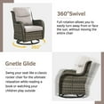 thumbnail image 5 of PARKWELL 3-Piece Patio Wicker Chairs Swivel Rocker Set,Outdoor High Back Swivel Glider Rocking Lounge Chairs with Side Table for Patio Deck Garden,Gray/Beige, 5 of 8
