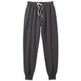 thumbnail image 1 of Pantalones largos para hombre, moda informal, deportivos, lisos, con cintura elástica y cordón ajustable, de poliéster., 1 of 5
