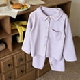 thumbnail image 5 of BLVB Girls Pajamas Set Long Sleeve Button-Down Sleepwear Nightwear Soft Pjs Set Loungewear Kids Clothes Sets(Purple,16-17Years), 5 of 5