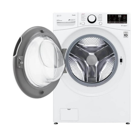 LG - 4.5 Cu. Ft. High-Efficiency Stackable Smart Front Load Washer with Steam and 6Motion Technology - White