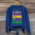 thumbnail image 2 of MSJUHEG Mardi Gras Sweater Long Sleeve Workout Tops for Women Mardi Gras Sweater for Women Sweatshirt for Women Long Shirt Shirts for Women Hoodies for Women Blue Xxl, 2 of 4