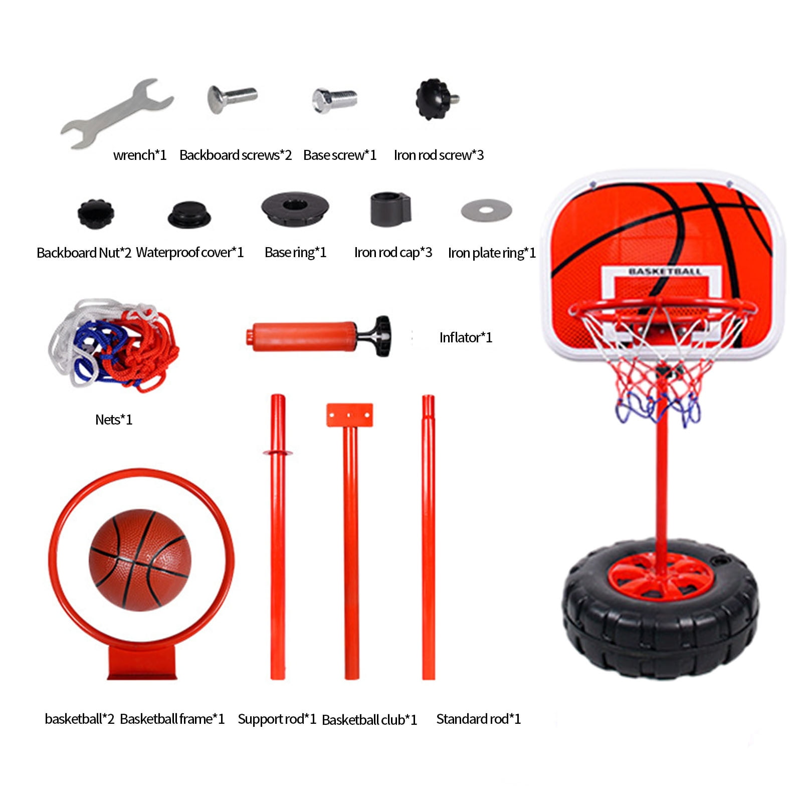 Easter Decorations Kokovifyves Clearance Sales Outdoor Kids Mobile Basketball Hoop with Fillable Base Indoor Outdoor Portable Shooting Game Equipment Height Adjustable