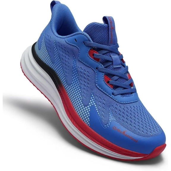 OrthoComfoot Men's Orthopedic Road Running Shoes: Comfortable Arch Support Athletic Sneakers for Walking, Training and Everyday Wear