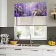 thumbnail image 4 of Purple Lavender Curtain Valances for Windows, Kitchen Valance Window Treatments Panel 2 Pack, Spring Watercolor Country Wildflowers Rod Pocket Short Curtains for Bathroom Bedroom 54 x 18 Inch, 4 of 8