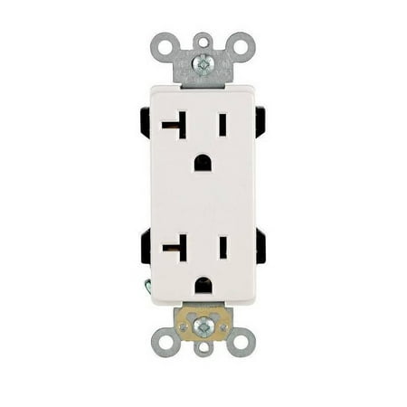 Leviton R42-16352-W Decora Plus Grounded Duplex Outlet, White