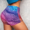 thumbnail image 5 of Yiaed Rainbow Glitter Cute Print Women's Athletic Shorts Running Shorts Sporty Short High Waisted Elastic Workout Shorts for Yoga Gym Running & Sports -Medium, 5 of 8
