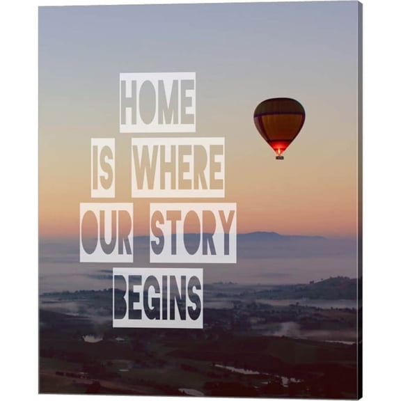 Metaverse Color Me Happy 'Home is Where Our Story Begins Hot Air Balloon Color' Canvas Art