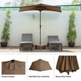 thumbnail image 2 of Villacera 9FT Outdoor Half Patio Umbrella - Balcony Furniture, Brown, 2 of 7