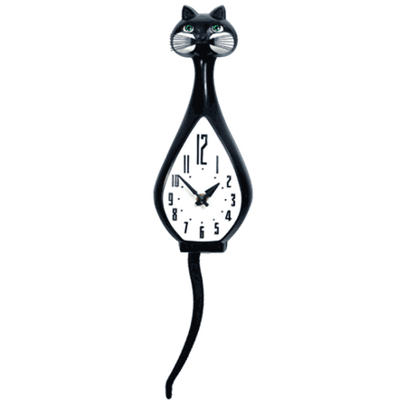 SIMONE ANIMATED WALL CAT CLOCK 50s 時計 白猫 - メルカリ