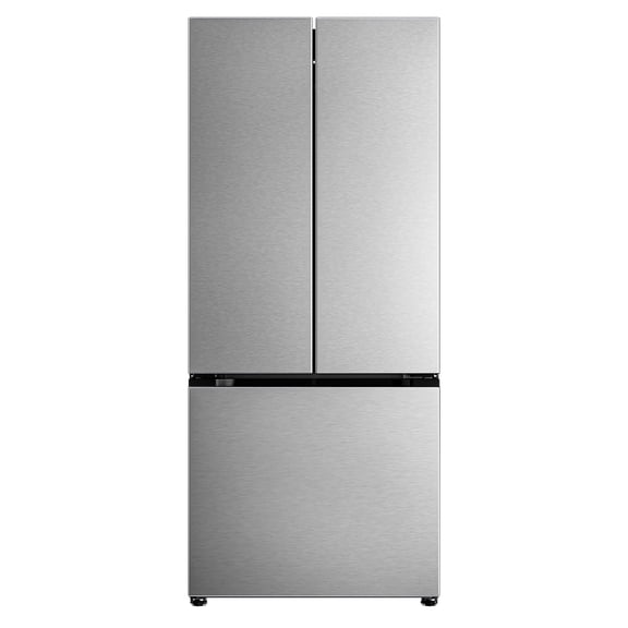 Simzlife 17.5 Cu. ft. Counter-Depth French Door Refrigerator with Bottom Freezer and Built-in Ice Maker, Silver