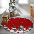 thumbnail image 3 of Round Rugs 3Ft, Red Snowman Christmas Round Area Rug Washable Indoor Throw Carpet, Birds Xmas Snowflake Small Non Slip Circle Rug for Bedroom Living Room Home Decor Aesthetic, 3 of 8