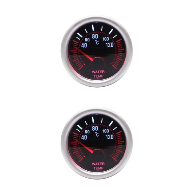 Kenally Carcasa gris, 52mm, Universal, 12V, LED, lente de humo, 40 ~ 120 grados, medidor de temperatura del agua, medidor de coche 2piezas Kenally CBP591805