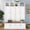White + MDF, variant on Farmhouse Hall Tree with Bench, 4-in-1 Entryway Coat Rack Storage Organizer, Black, 76.7 in H x 59 in L x 17.9 in W