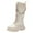 b#White657, variant on CAIVO Children Shoes Flat Thick Heel Boots Fashion Warm Long Belt Chain Sock Boots Kids Cozy Shoes Solid Color Footwear