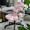 thumbnail image 3 of ZIATUBLES Peach Blossom Butterfly Print 5 PCS Office Home Chair Decor Bundle Includes Chair Cover with Armrest Slipcovers, Remote Control Holder and Tissue Box Organizer, L, 3 of 7