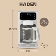 Haden Dual Brew 10 Cup Programmable Digital Coffee Maker, Hot and Iced, Ivory/Chrome
