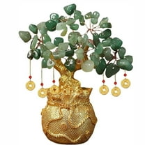Qiopertar Under $5 Crystal Money Tree Feng Shui Bonsai, Citrine Tree for Wealth and Success, Home Decor for Living Room and Office