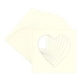 thumbnail image 3 of Cream Linen Picture Frame Mat for 23x23 Frames - Heart Opening for 19x19 Photos - 10 Mats, 3 of 7