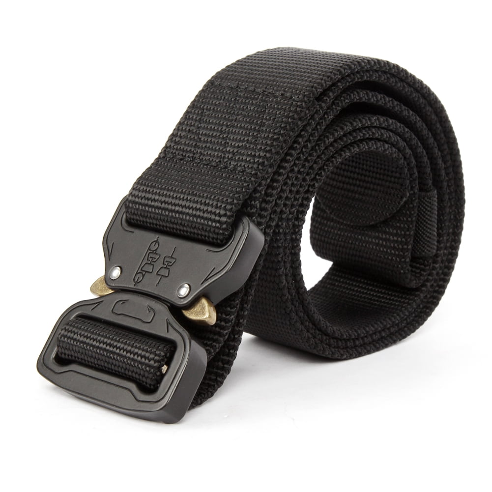 outdoor plus Tactical Belt Military Style Webbing-Riggers Web Belt Heavy-Duty Quick-Release Environmental Buckle