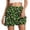 A-Dark Green166, variant on XIAOCHA Womens Clover Print Mini Skort Flared Elastic Waisted Pocket Skort Lightweight Festive Casual Skirts
