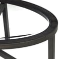 thumbnail image 5 of Glass Coffee Table, Modern Simple Oval Table with Tempered Glass Top&Solid Wood Legs, Study Accent Center Table for Terrace Living Room Office, Black, 5 of 8