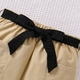 thumbnail image 4 of GYRATEDREAM Girls Summer Outfits Sleeveless Halter Top and Shorts Set Kids 2Pcs Clothes Set with Bow Belt for 8Y, 4 of 9